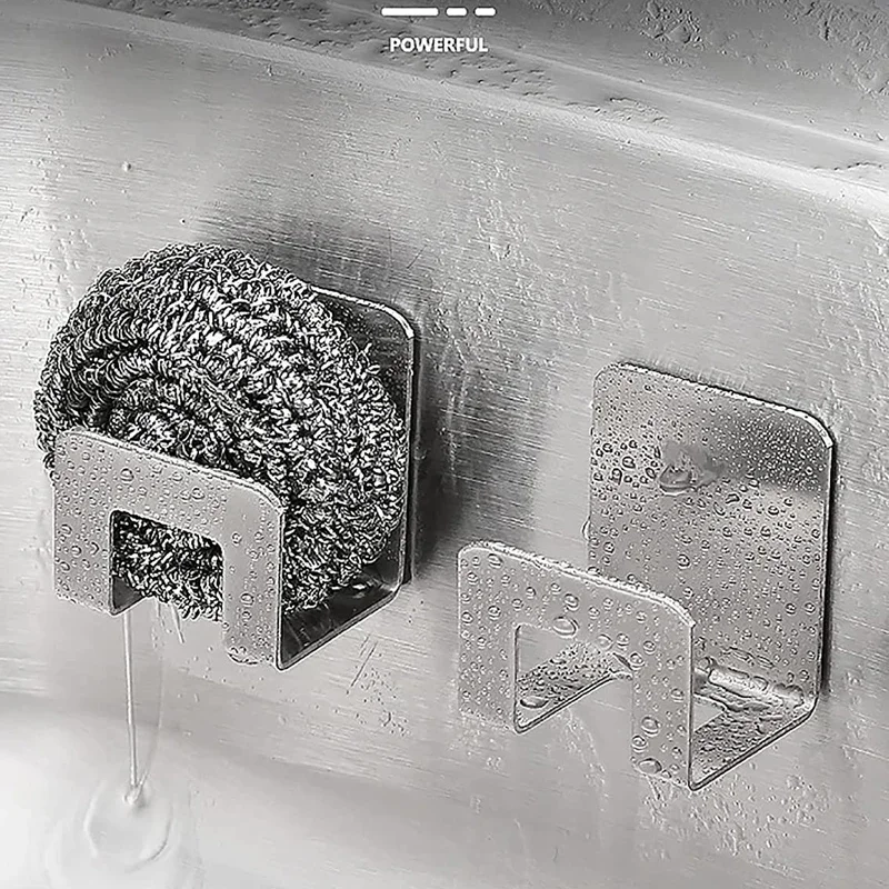 Self-Adhesive Stainless Steel Sponge Holder - Image 2