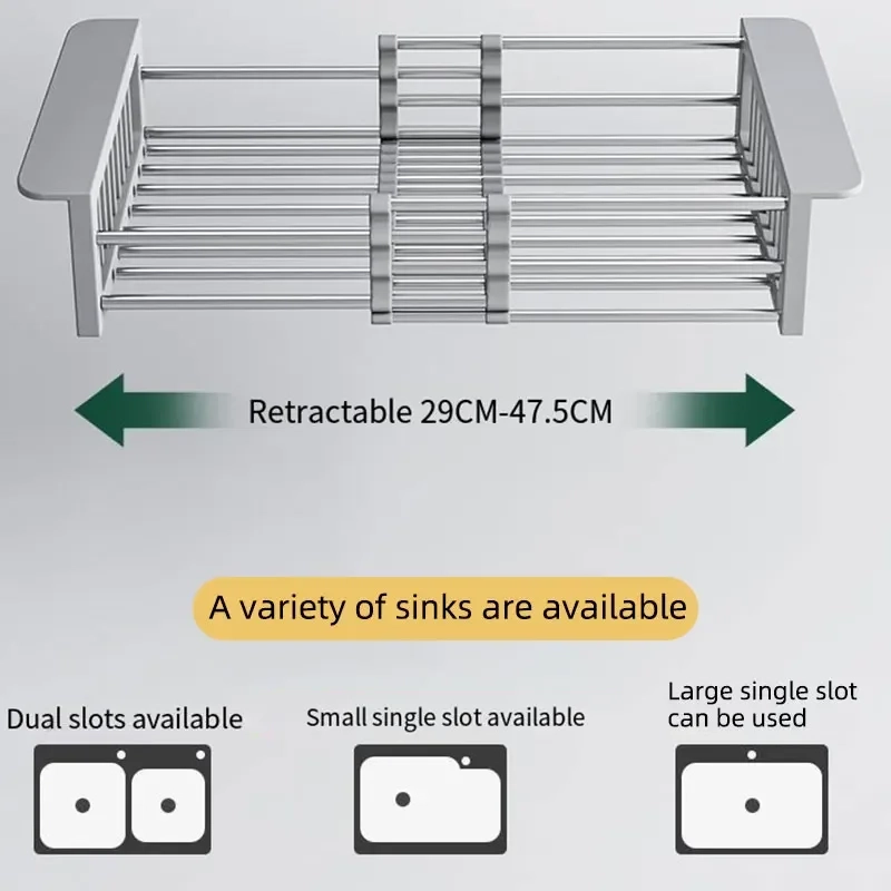 Folding Sink Drain Rack Basket - Image 2