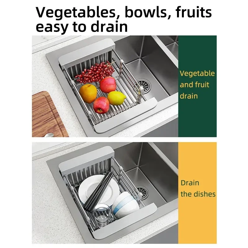 Folding Sink Drain Rack Basket - Image 3