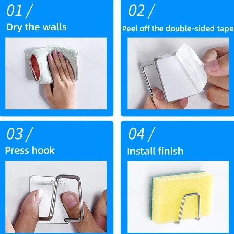 Adhesive Sink Sponge Holder Hook - Image 4
