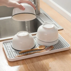 Double-Layer Dish and Cutlery Draining Tray