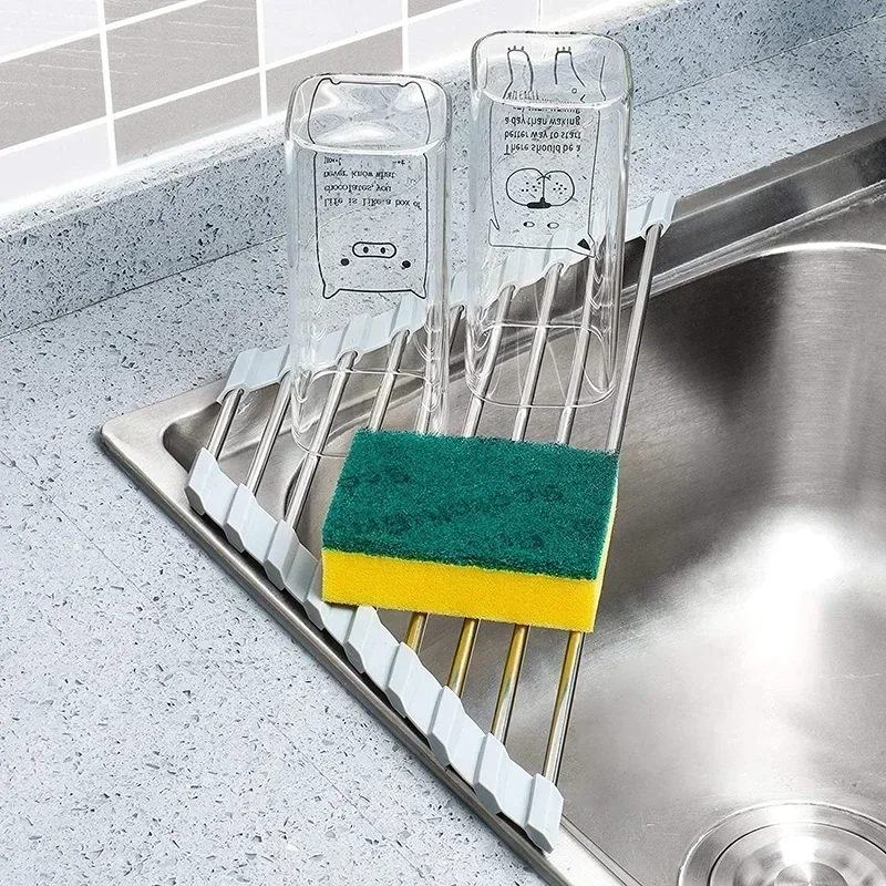 Roll-Up Triangle Sink Drying Rack
