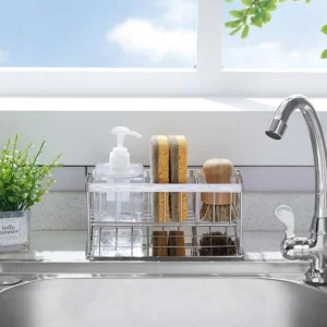 Stainless Steel Sink Sponge Holder with Drain Tray