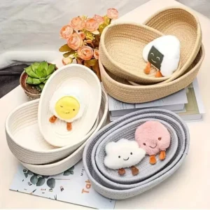 Woven Oval Countertop Storage Basket