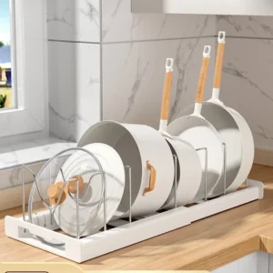 Expandable Pan and Lid Organizer Rack