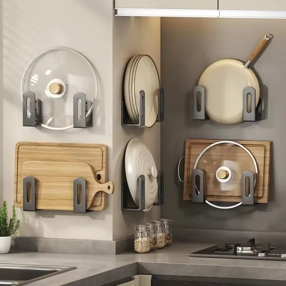 Wall-Mounted Pot Lid and Cutting Board Holder Set - Image 2