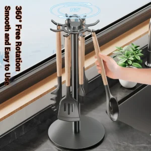 360° Rotating Utensil Holder Stand