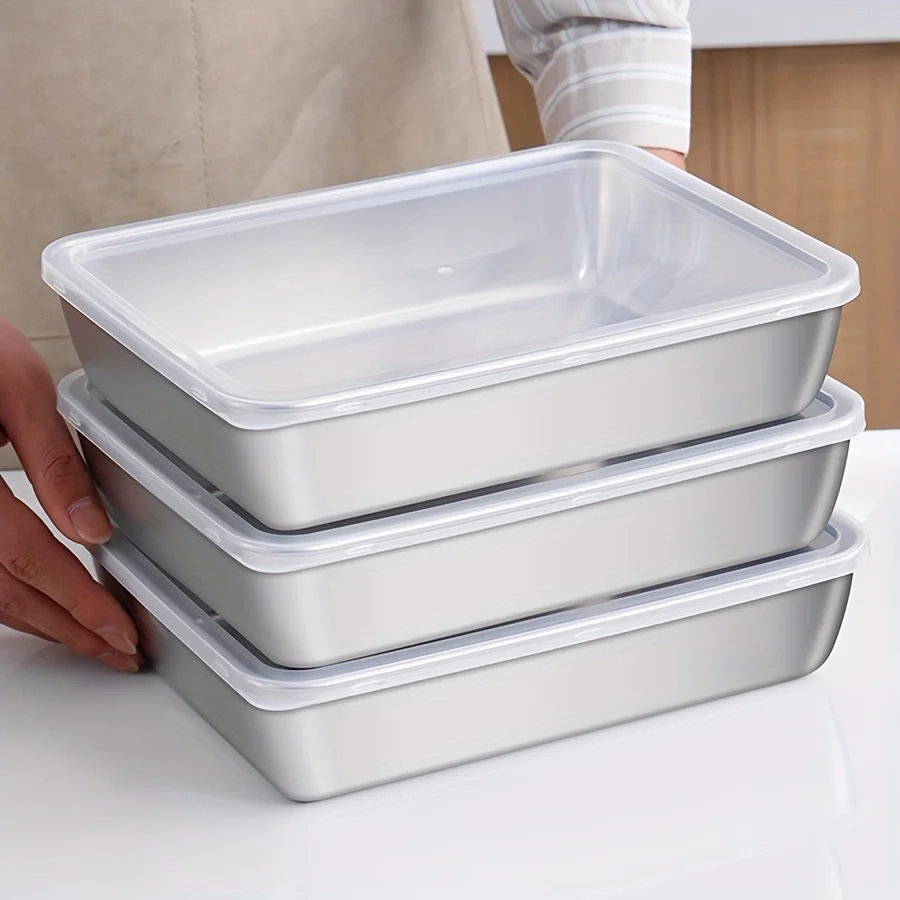Stainless Steel Airtight Food Storage Container Set - Airtight BPA-Free Kitchen Organizers for Fridge/Pantry/Dry Goods