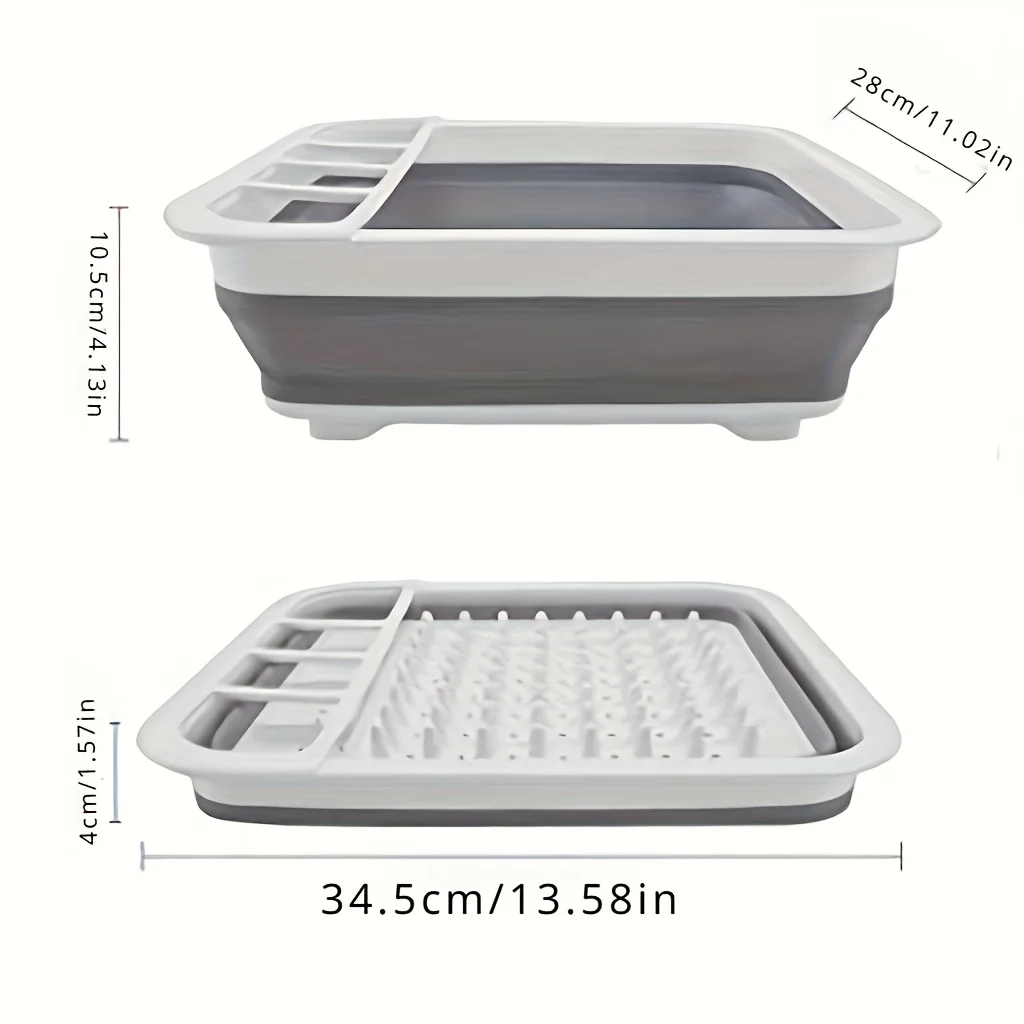 Foldable Dish Drying Rack with Cutlery Holder - Space-Saving for Homes, RVs, Camping & Travel Trailers | Plastic Tray Rack - Image 4