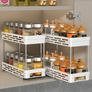 2-Tier Pull-Out Spice Organizer Rack
