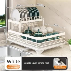 Over-Sink Dish Drying Rack with Drainboard