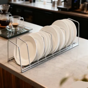 Stainless Steel Plate and Tray Organizer Rack
