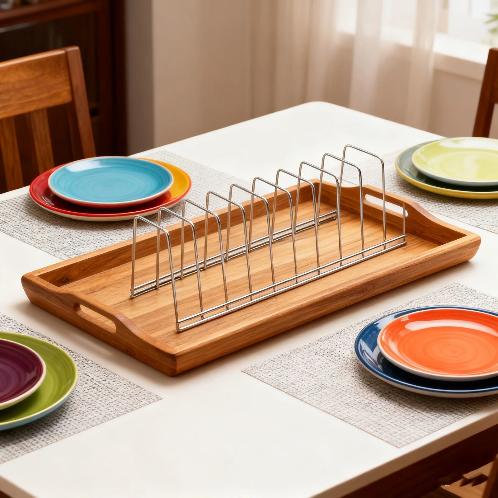 Stainless Steel Plate and Tray Organizer Rack - Image 3