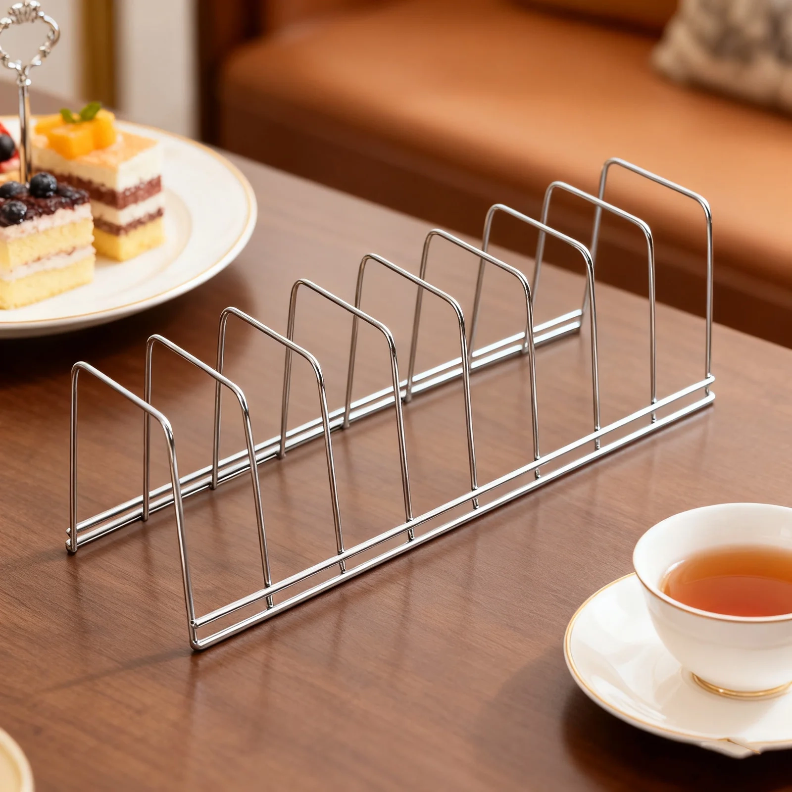 Stainless Steel Plate and Tray Organizer Rack - Image 4