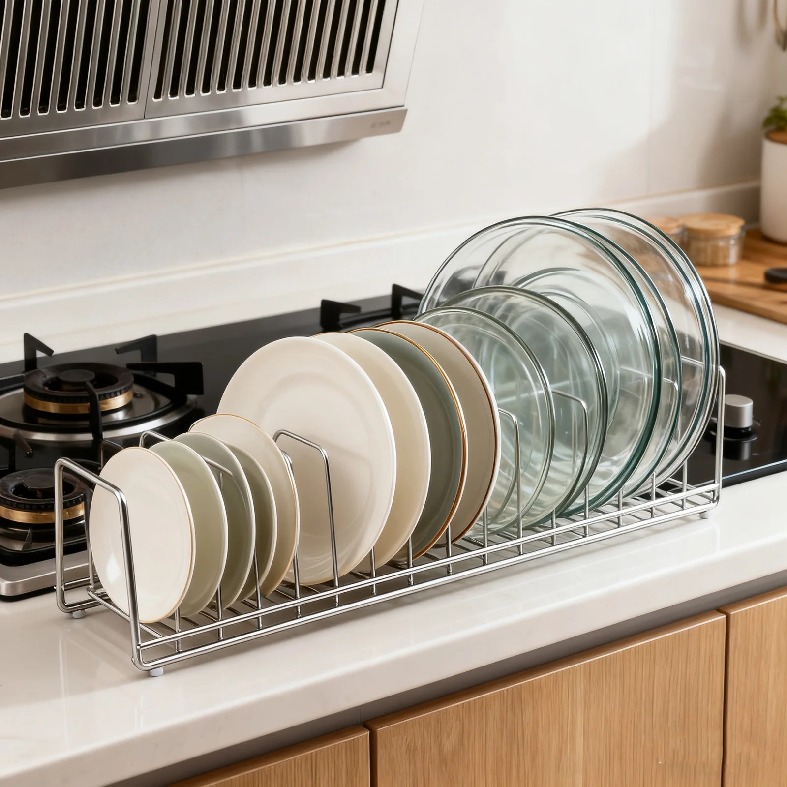 Stainless Steel Plate and Tray Organizer Rack - Image 2