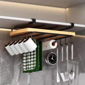 No-Drill Under Cabinet Hanging Organizer Rack