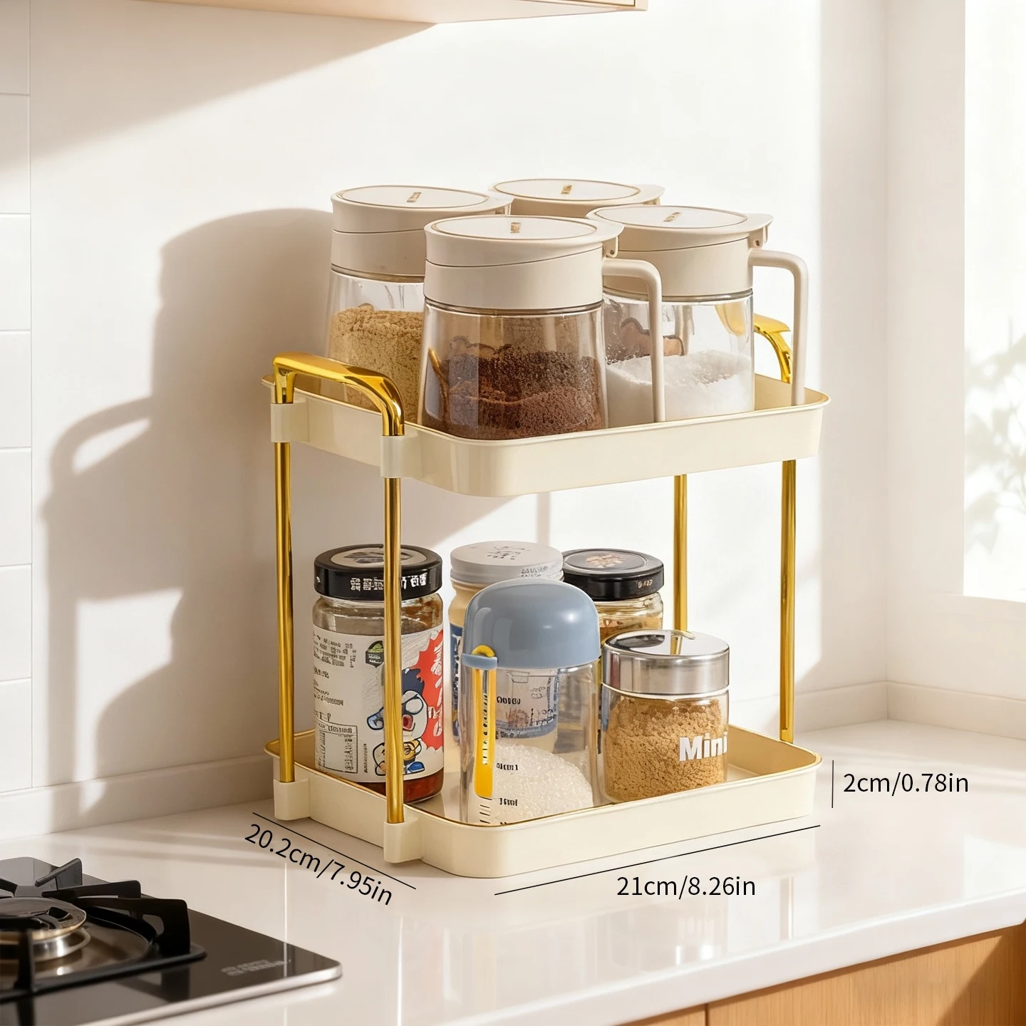 2-Tier and 3-Tier Countertop Spice Storage Rack - Image 10