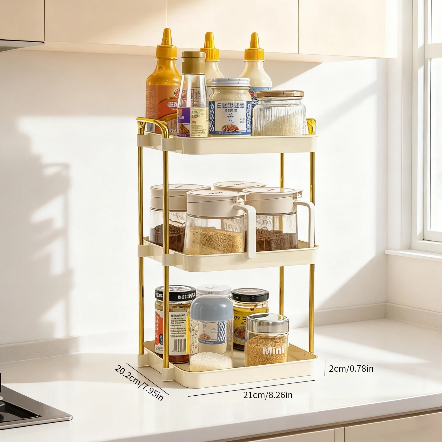 2-Tier and 3-Tier Countertop Spice Storage Rack - Image 12