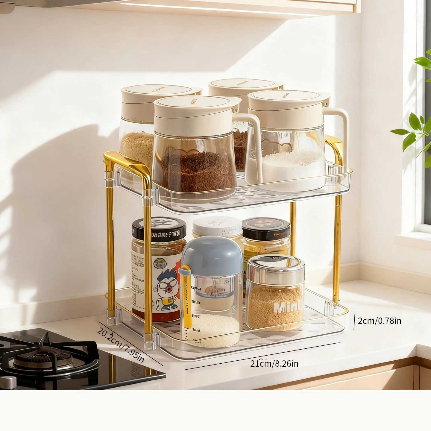 2-Tier and 3-Tier Countertop Spice Storage Rack - Image 7