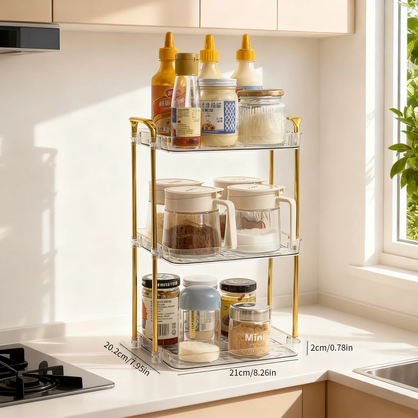 2-Tier and 3-Tier Countertop Spice Storage Rack - Image 11