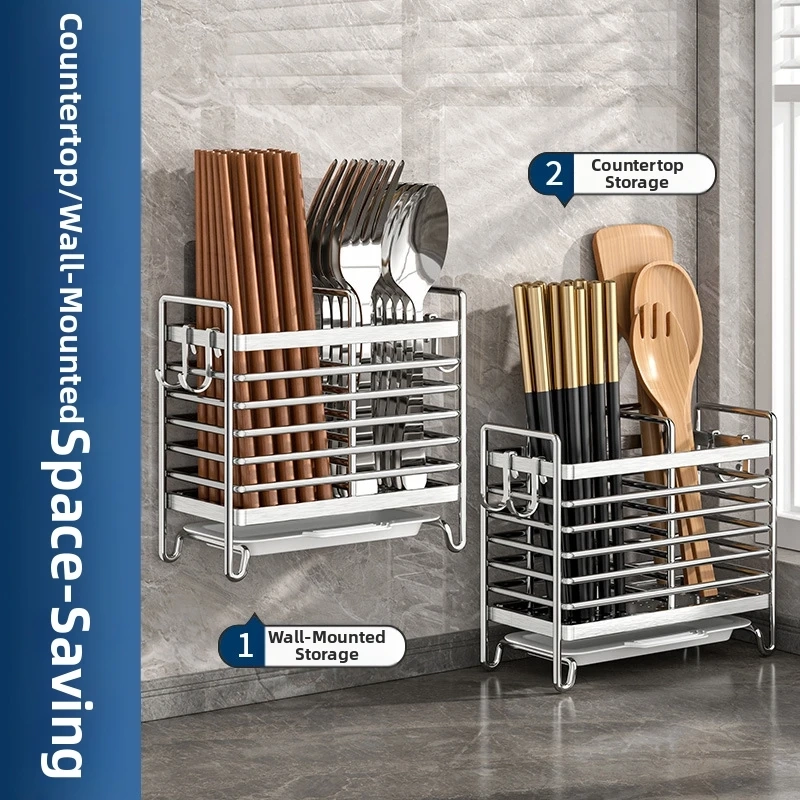 Wall-Mounted Stainless Steel Utensil Holder - Image 6