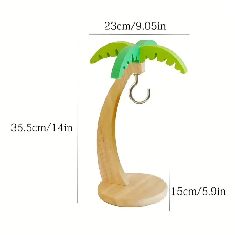 Wall Mounted Wooden Banana Holder with Hooks - Image 6