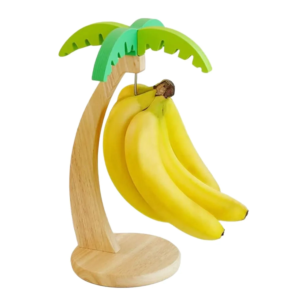 Wall Mounted Wooden Banana Holder with Hooks - Image 4