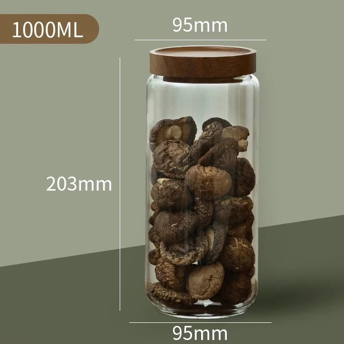Glass Airtight Storage Jar with Wood Lid - Image 4