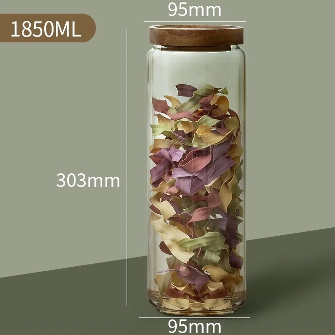 Glass Airtight Storage Jar with Wood Lid - Image 6