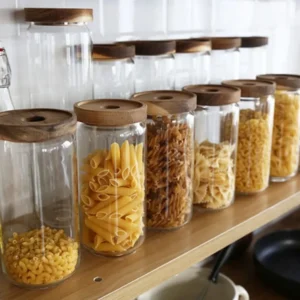 Glass Storage Jar with Wooden Lid