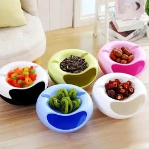 Double Layer Snack Bowl with Phone Holder
