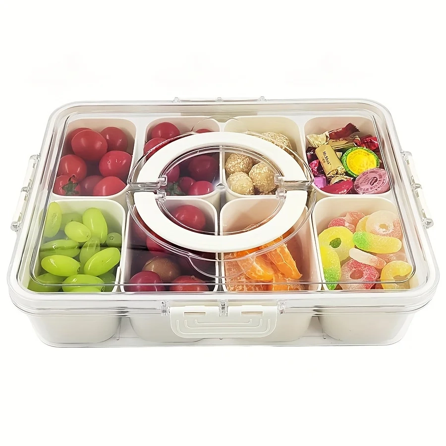 Divided Snack Storage Container with Lid