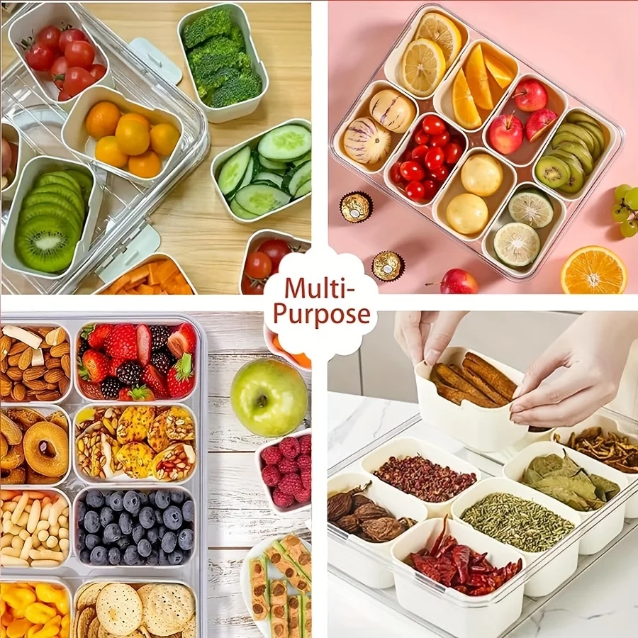 Divided Snack Storage Container with Lid - Image 3