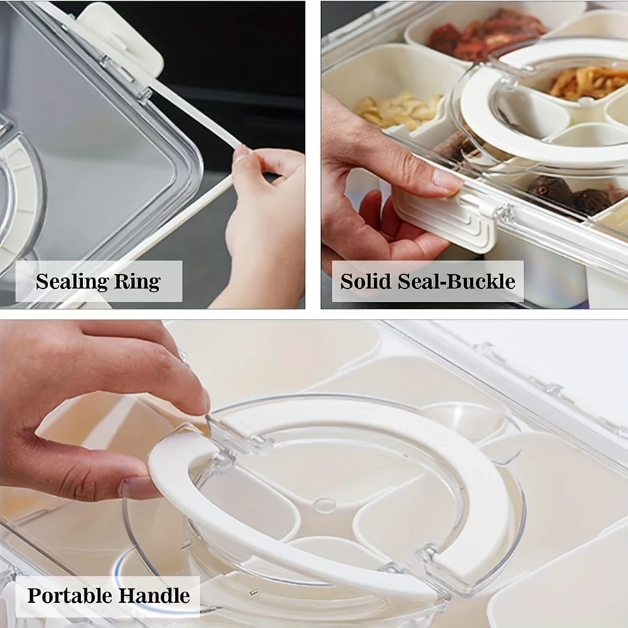 Divided Snack Storage Container with Lid - Image 5