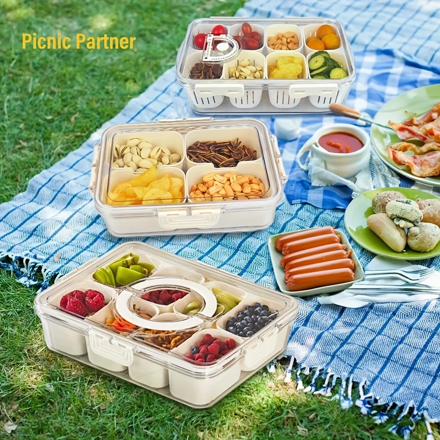 Divided Snack Storage Container with Lid - Image 2