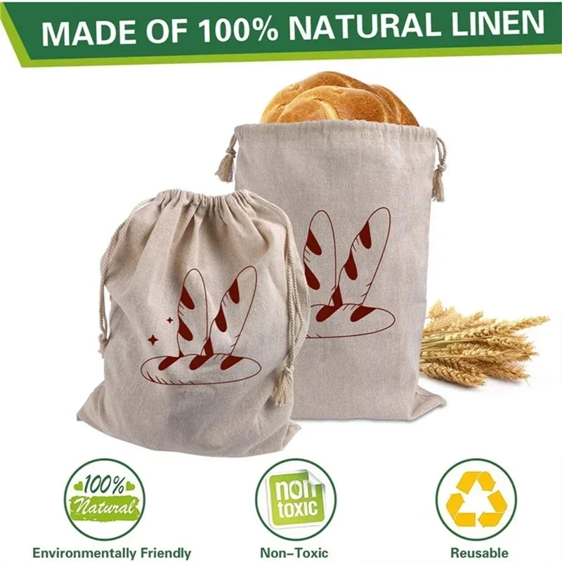 Reusable Linen Bread Storage Bag