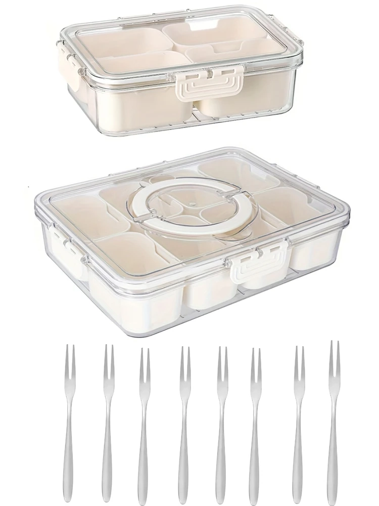 Portable Divided Snack Storage Box with Lid - Image 12