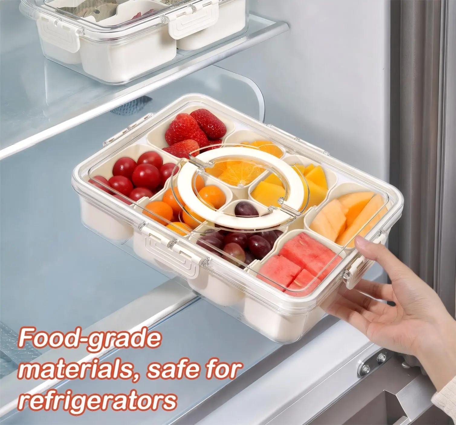 Portable Divided Snack Storage Box with Lid - Image 2