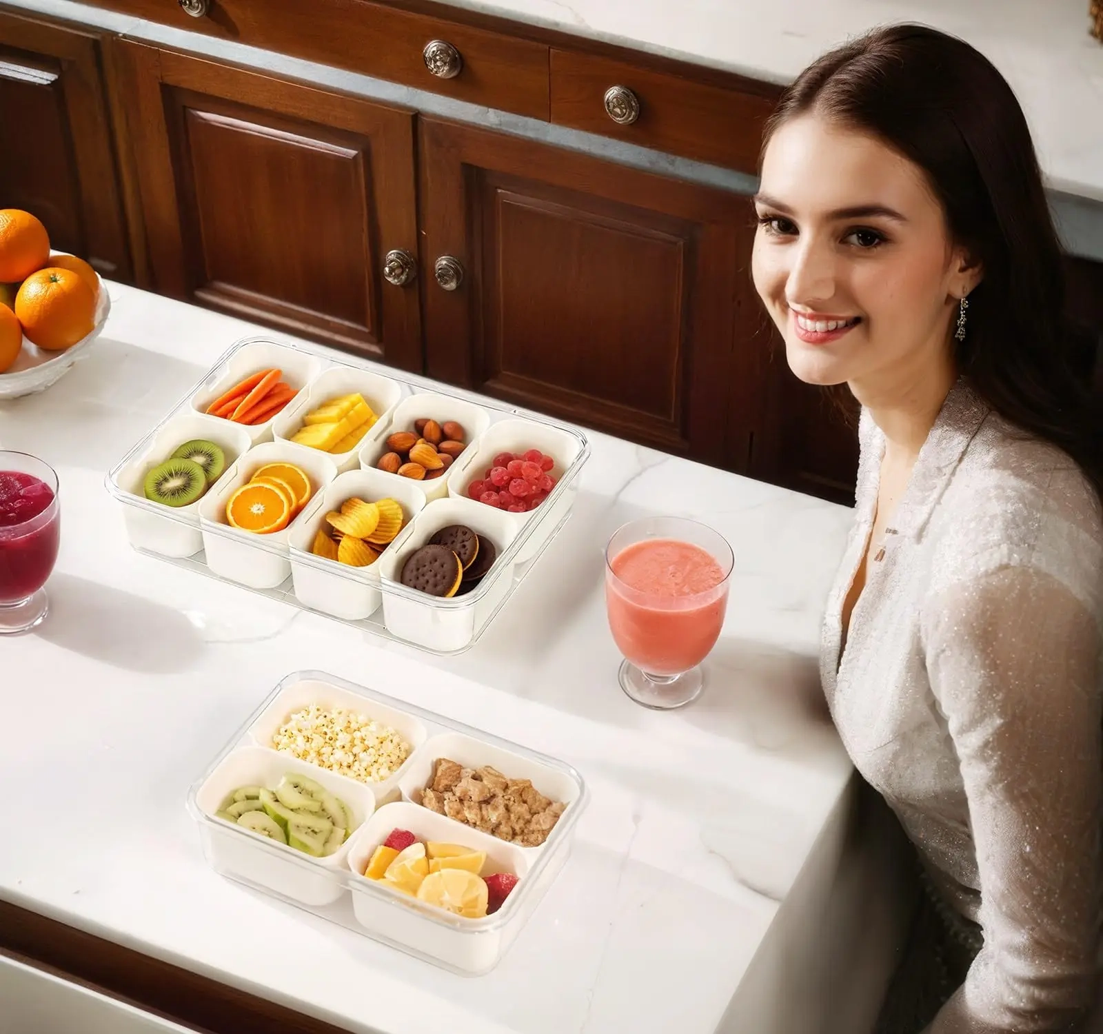 Portable Divided Snack Storage Box with Lid - Image 4