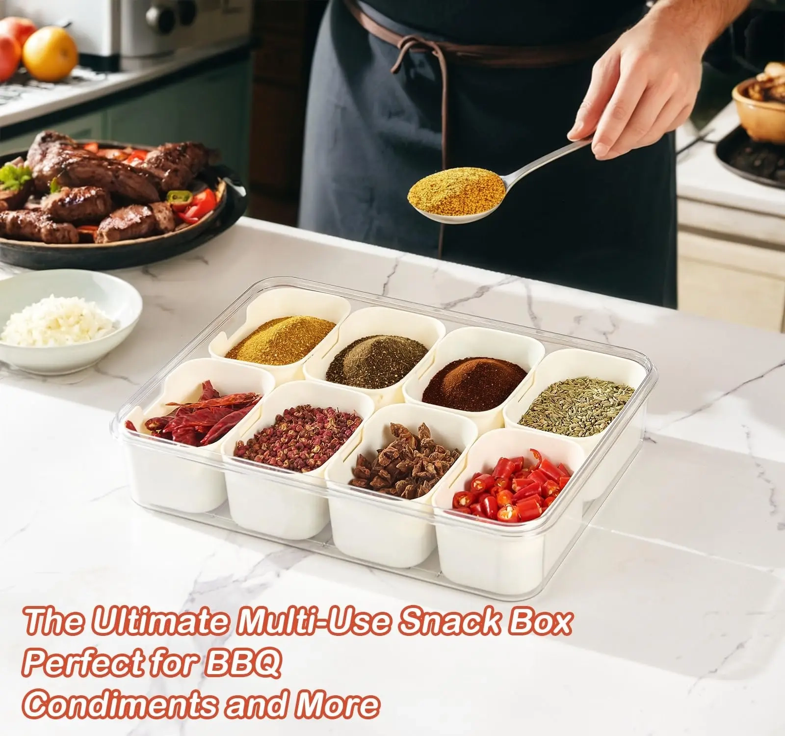 Portable Divided Snack Storage Box with Lid - Image 5