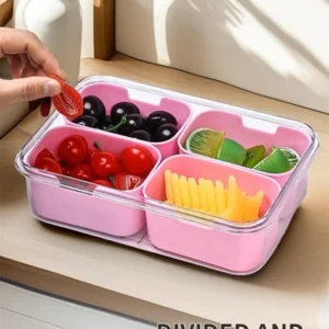 Portable Divided Serving Tray with Lid
