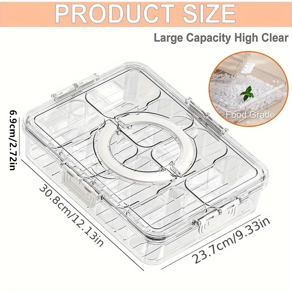 Portable Divided Veggie Tray with Lid - Image 2
