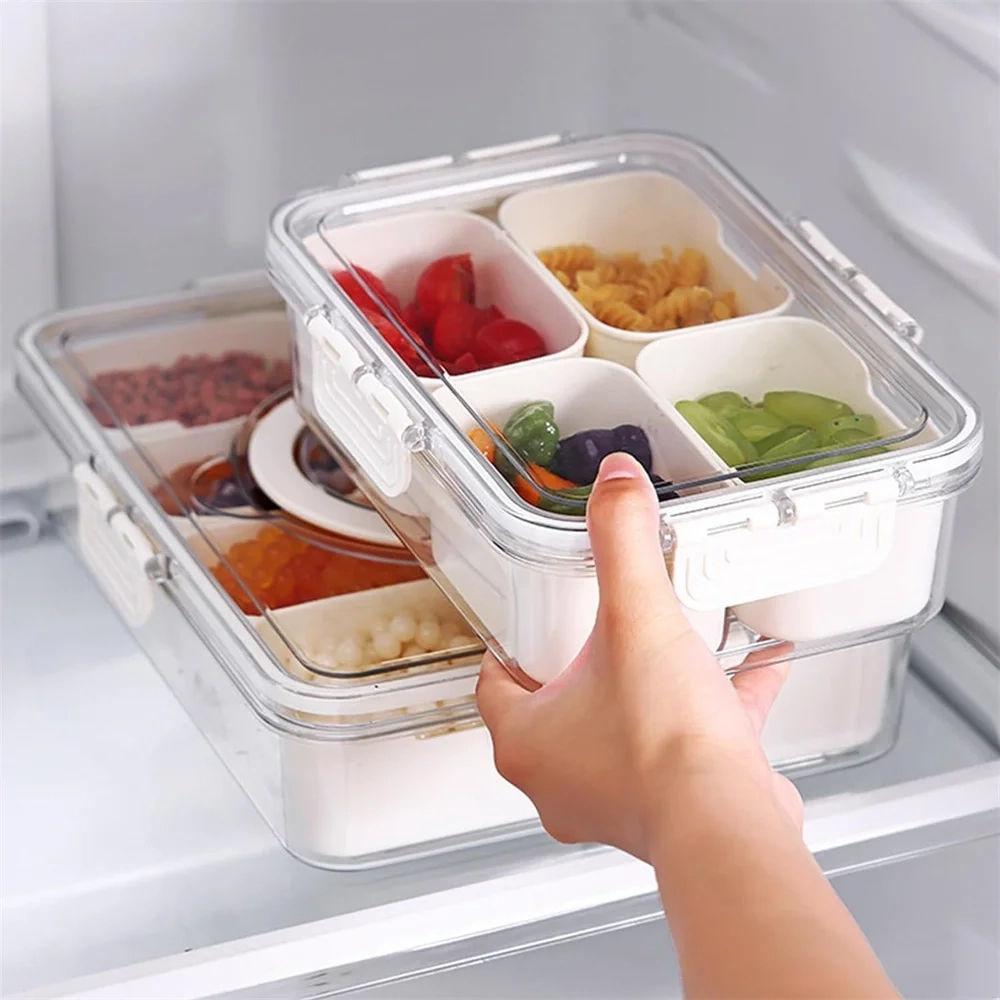 4-Compartment Snack Storage Box with Lid - Image 2