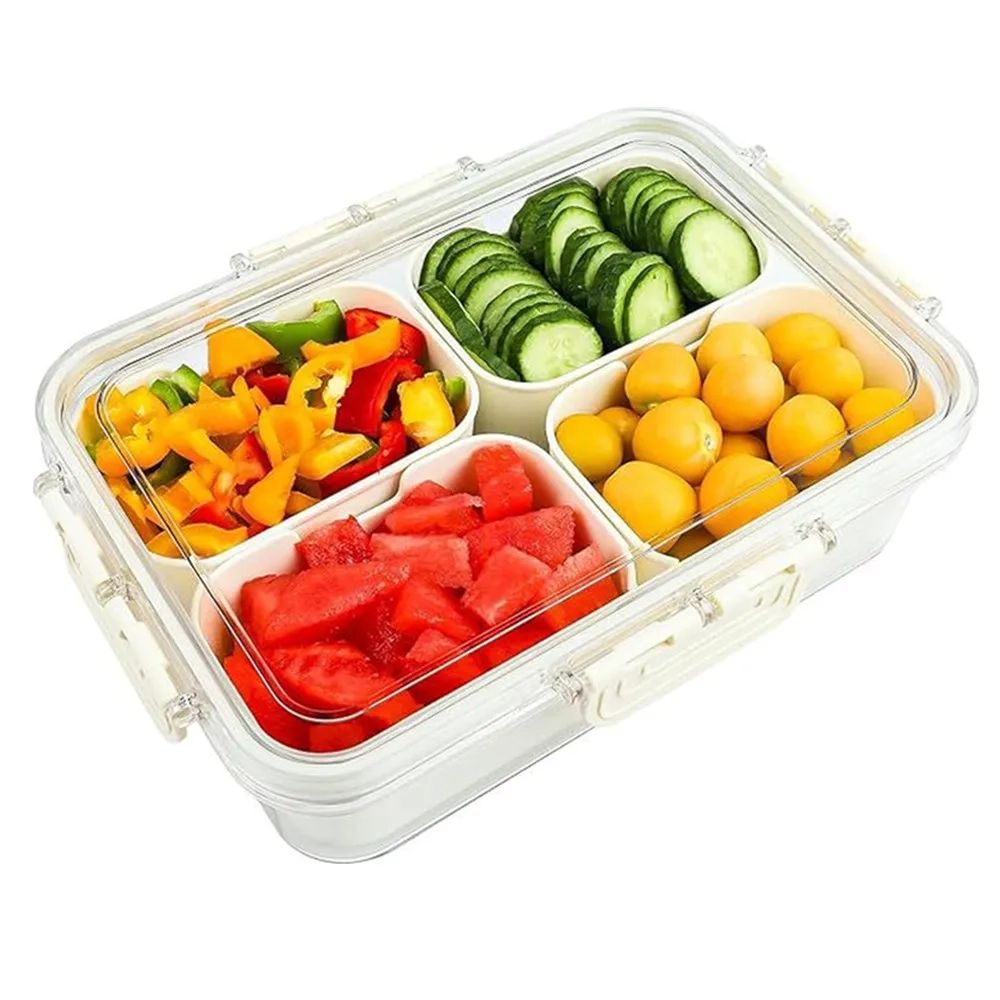 4-Compartment Snack Storage Box with Lid - Image 7