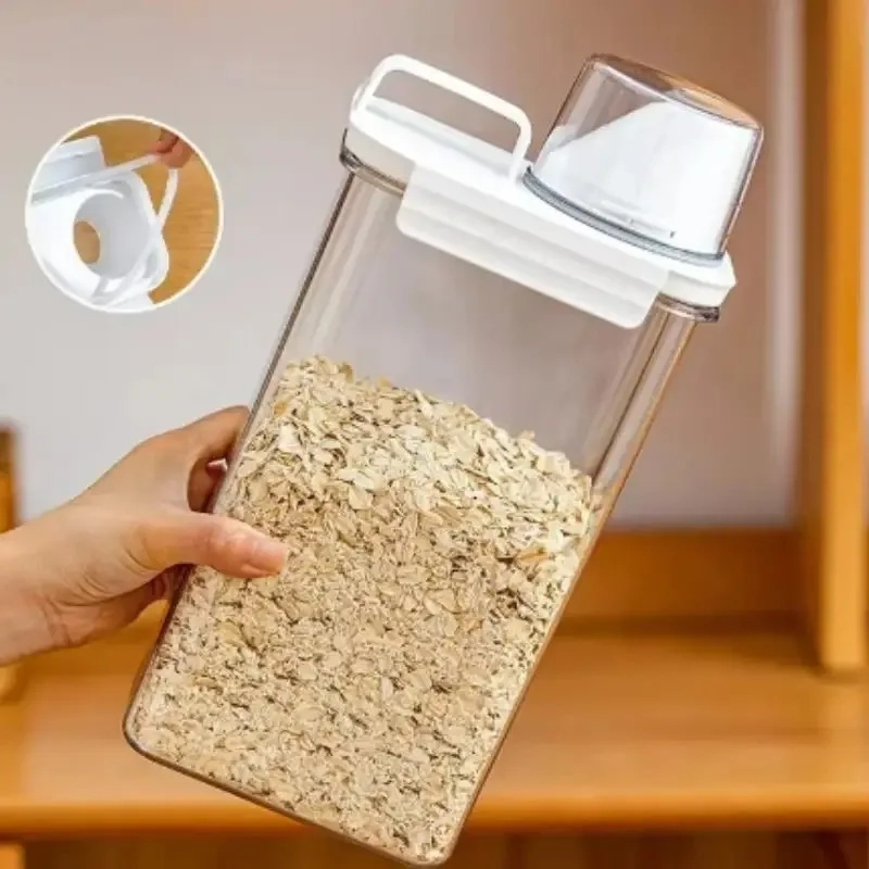 Airtight Grain Storage Container with Measuring Cup - Image 2