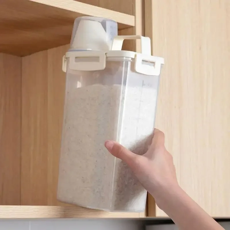 Airtight Grain Storage Container with Measuring Cup - Image 3