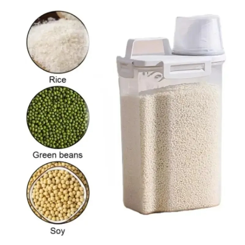 Airtight Grain Storage Container with Measuring Cup - Image 4