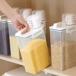 Airtight Grain Storage Container with Measuring Cup
