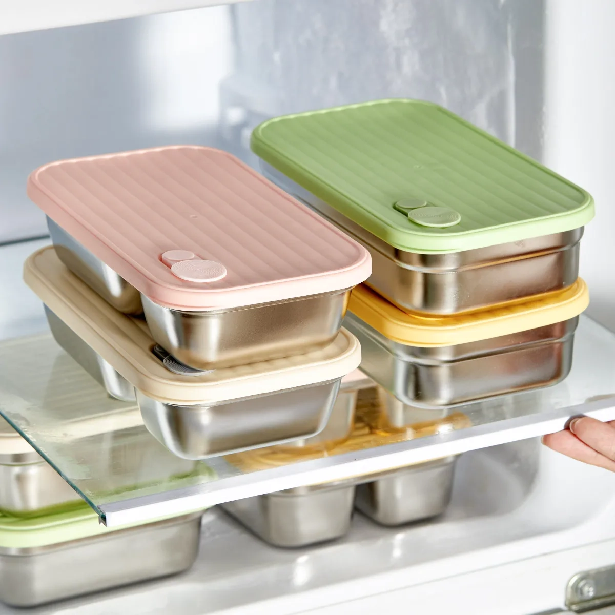 Stackable Stainless Steel Fridge Storage Container - Image 2