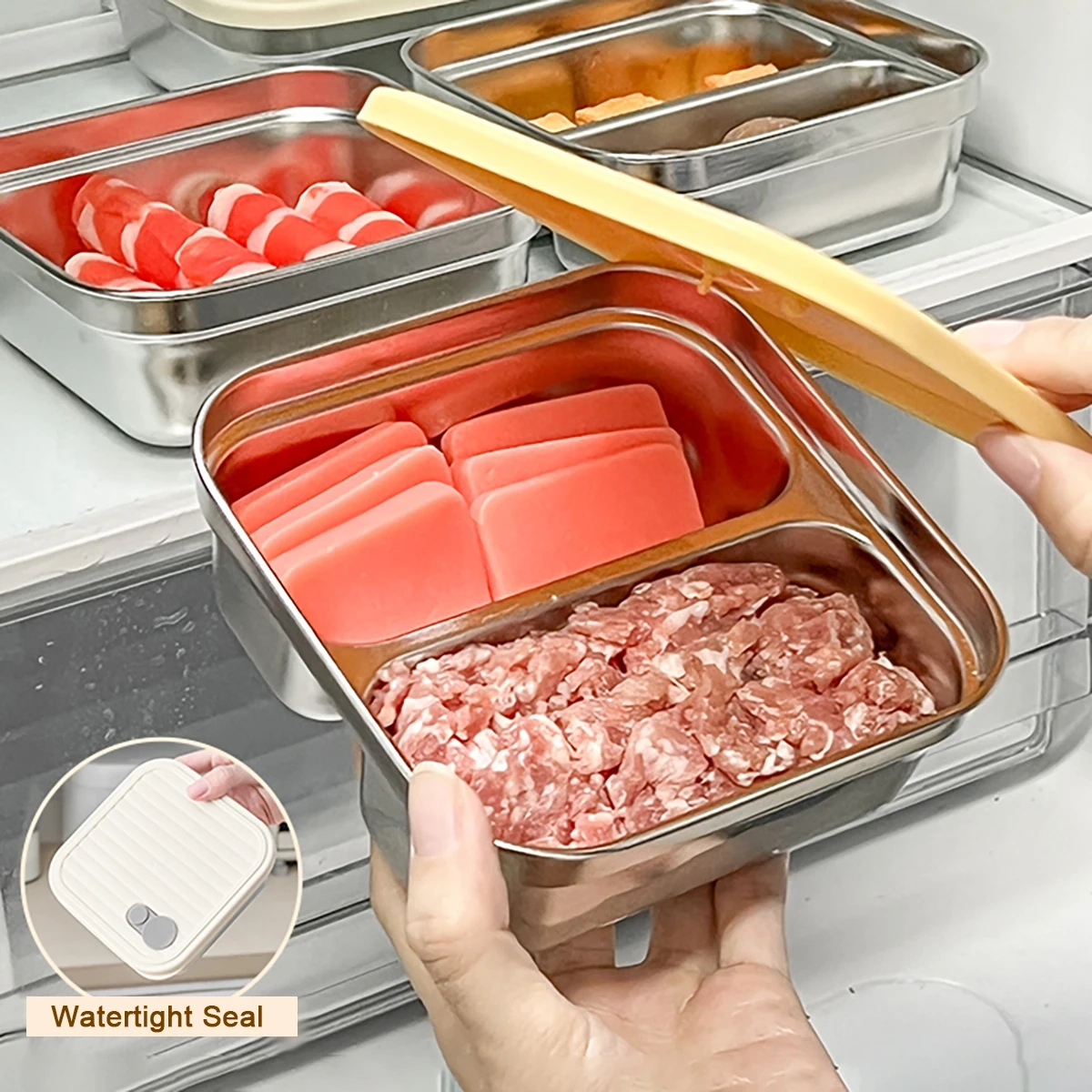 Stackable Stainless Steel Fridge Storage Container - Image 3